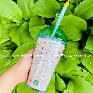 NWT🧁Starbucks Glitter Confetti Frappuccino Dome Bday Candle Straw Topper Tumbler